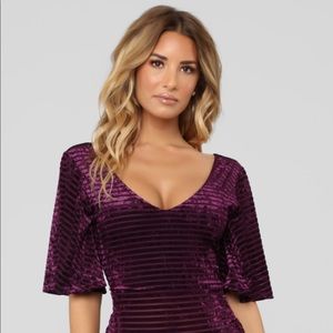 Purple Velvet Bodysuit - Size M